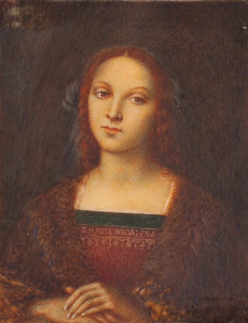 Antique English Portrait Miniature Mary Magdalene (1 of 4)