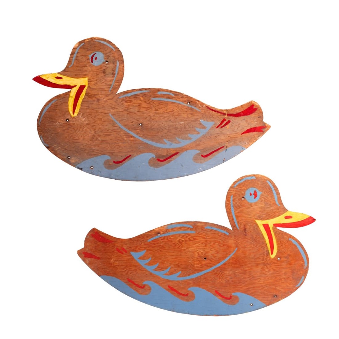 Vintage Folk Art Painted Plywood Ducks (1 of 7)
