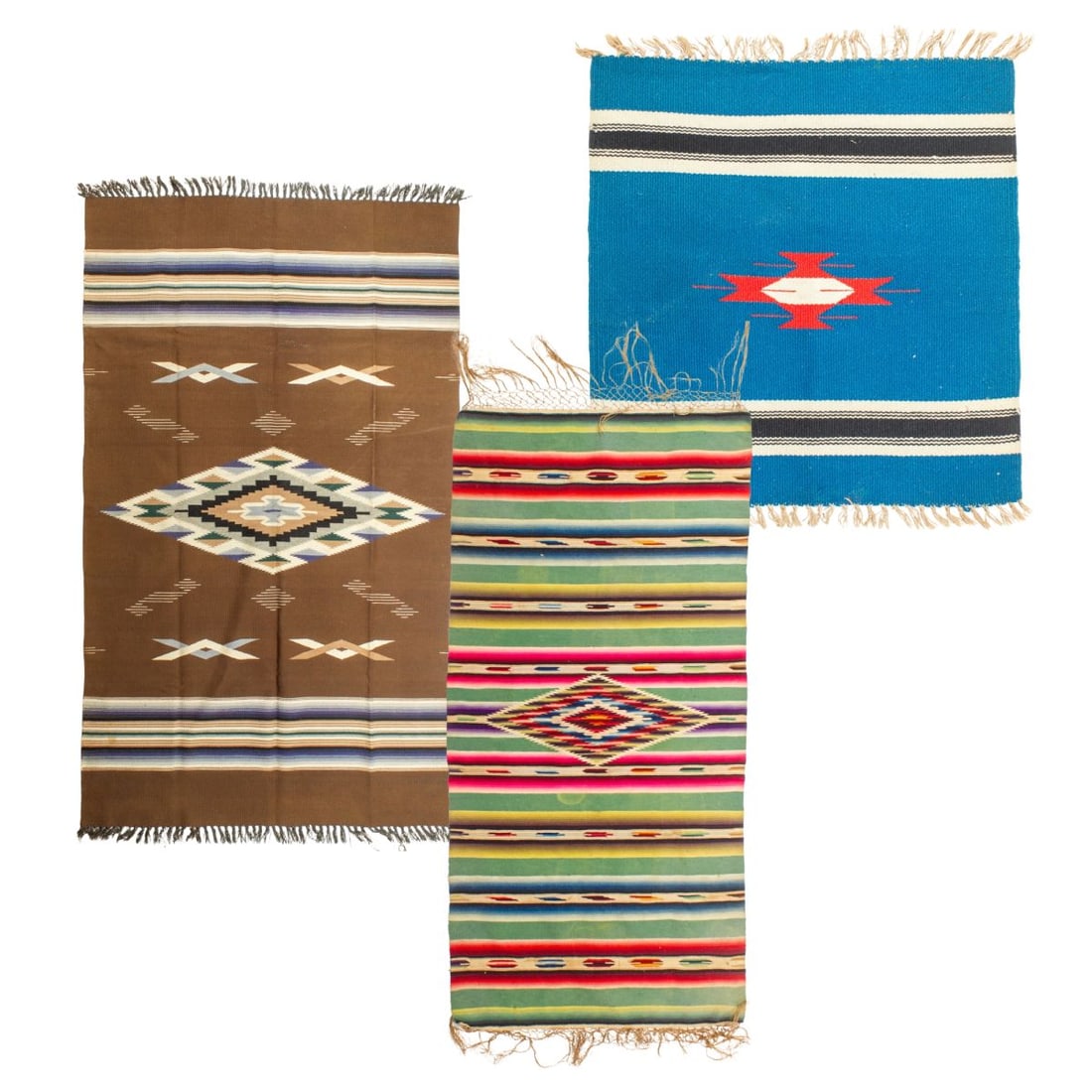 Two Mexican Wool Serapes & Sampler (1 of 7)