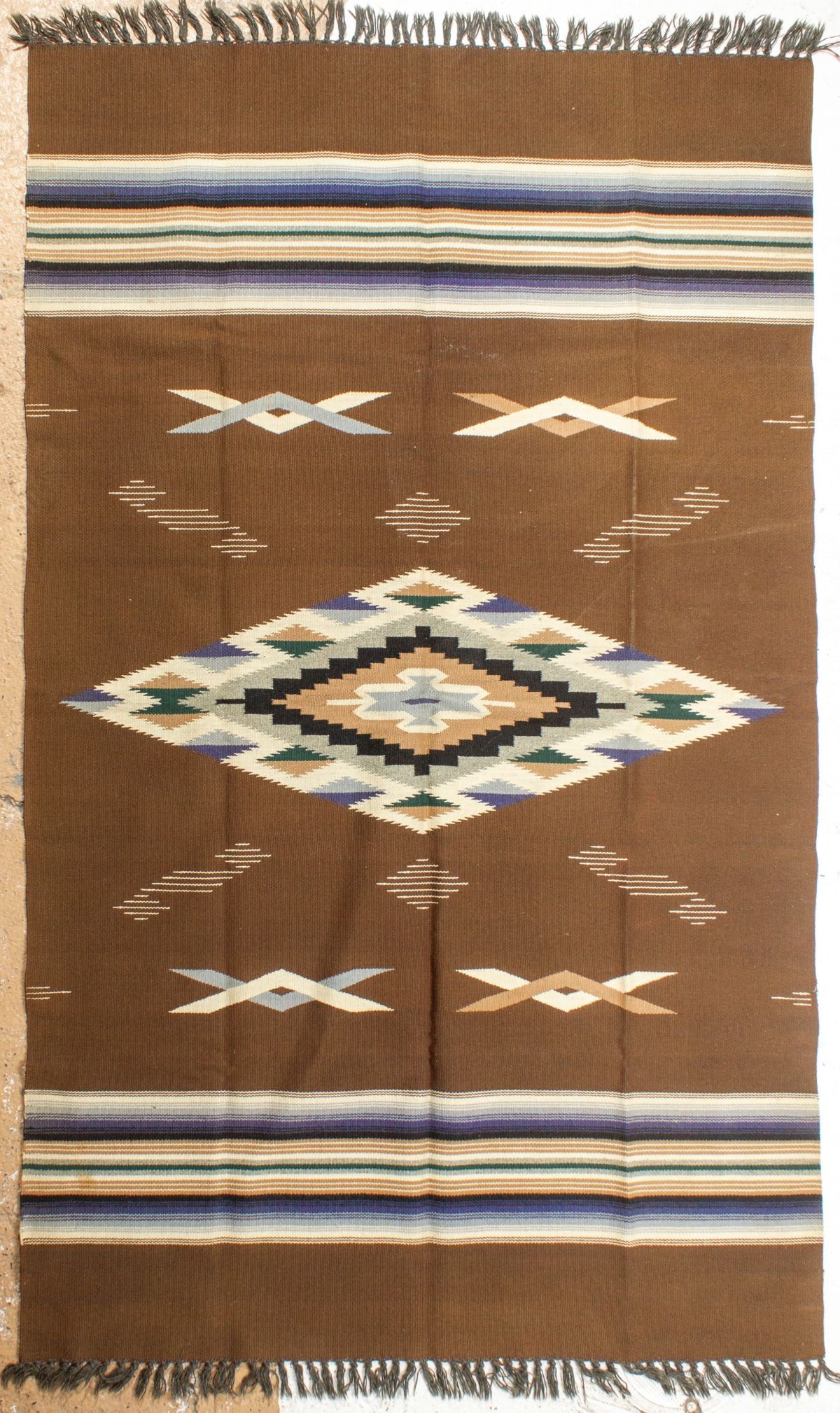 Two Mexican Wool Serapes & Sampler - 2