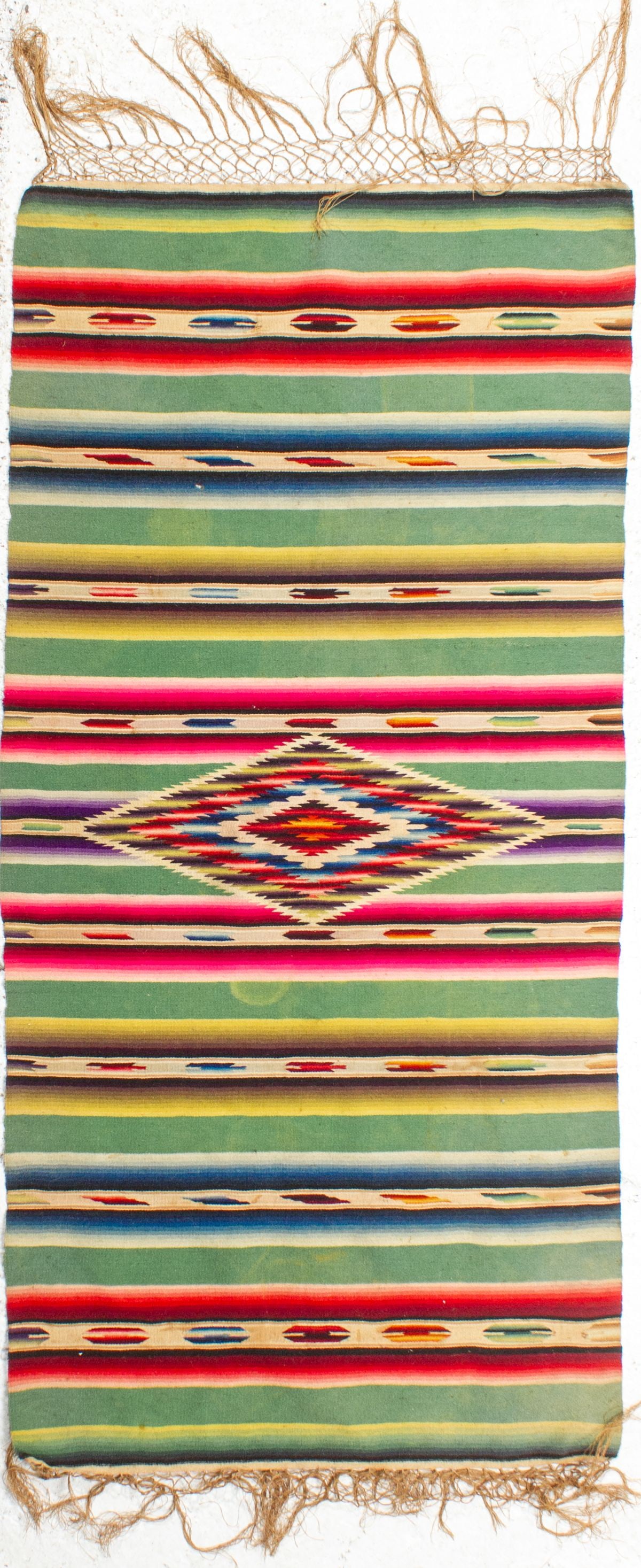 Two Mexican Wool Serapes & Sampler - 4