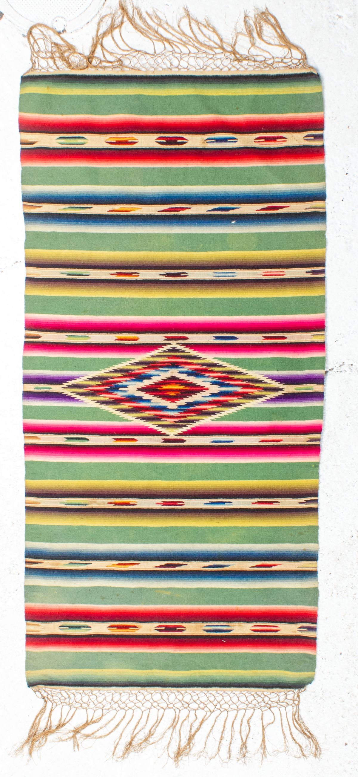 Two Mexican Wool Serapes & Sampler - 7