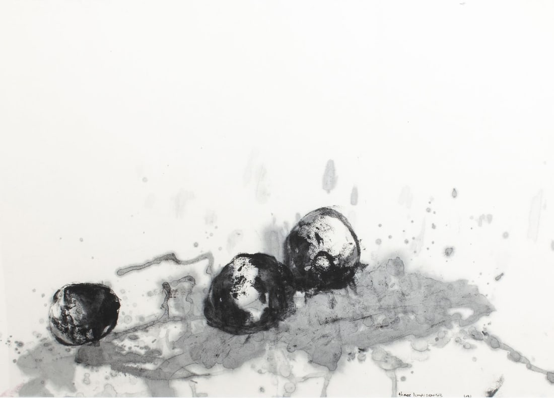 Alan Lau (WA) "Three Lumpy Oranges" Sumi Ink (1 of 4)