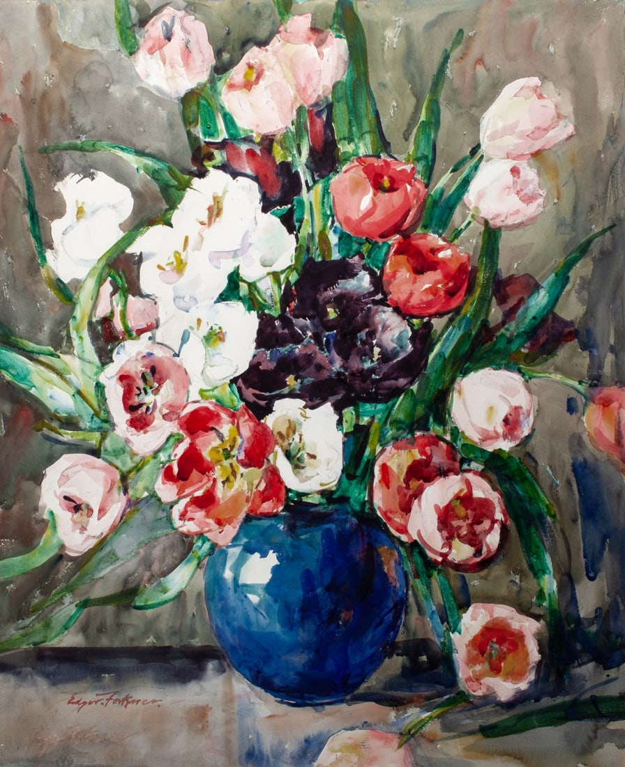 Edgar Forkner Still Life Watercolor on Paper (1 of 4)
