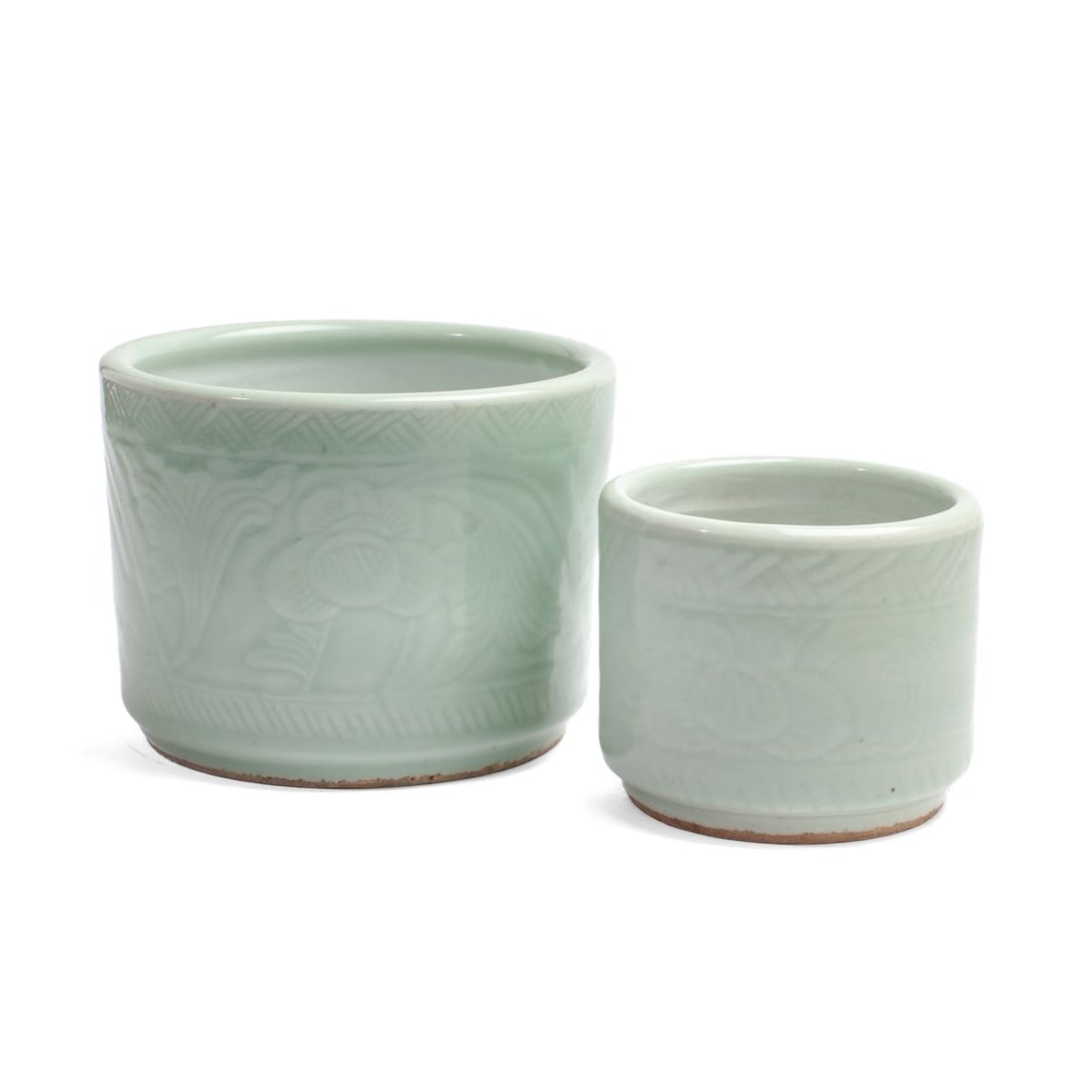 Two Chinese Celadon Porcelain Cache Pots (1 of 6)