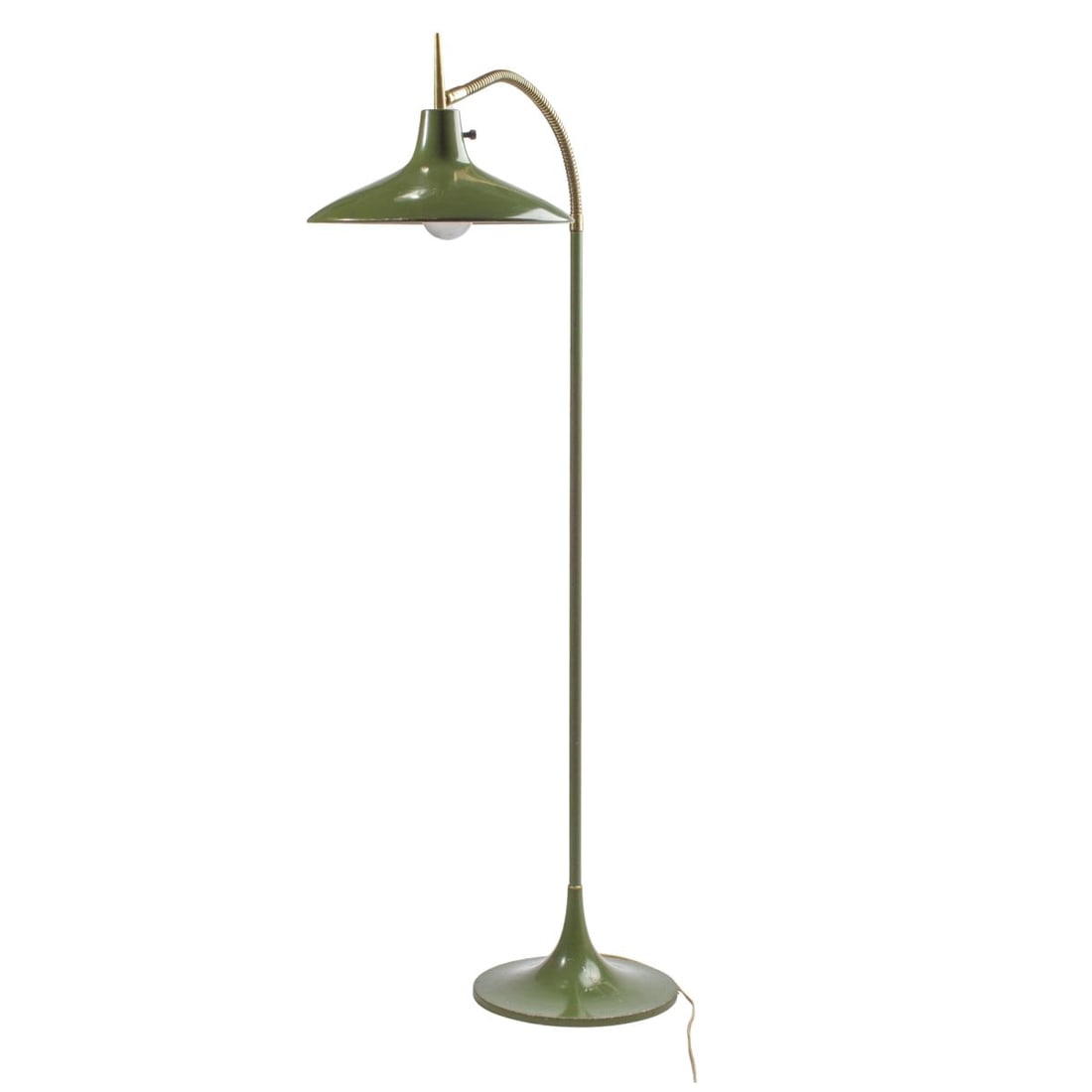 Vintage Olive Laurel Gooseneck Floor Lamp (1 of 5)