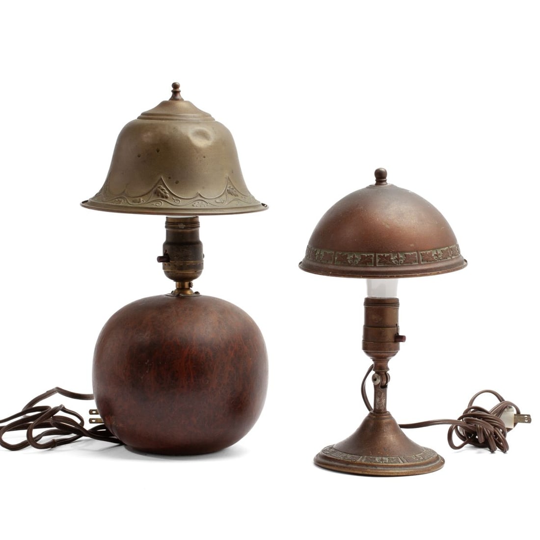 Two Antique Helmet Shade Desk Lamps / Griest (1 of 9)