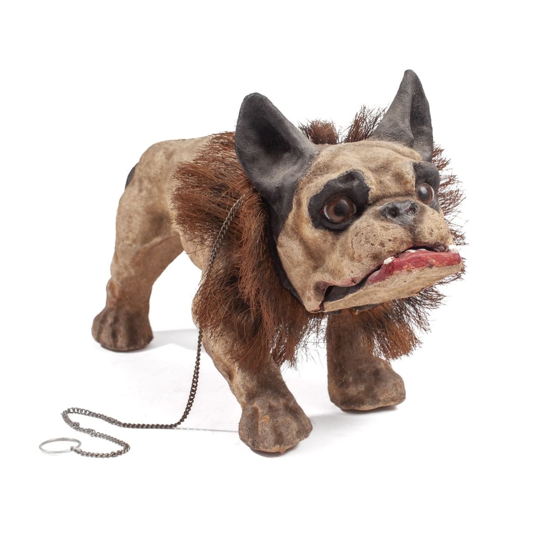 Antique French Bulldog Growler Pull Toy C. 1890's (1 of 9)