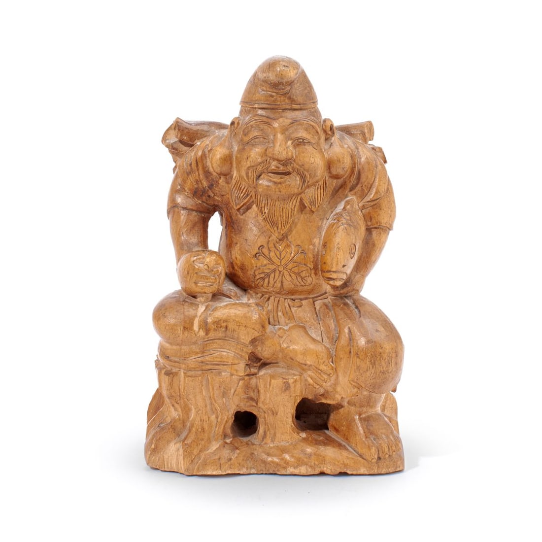 Japanese Carved Wood Figure Of Ebisu (1 of 7)