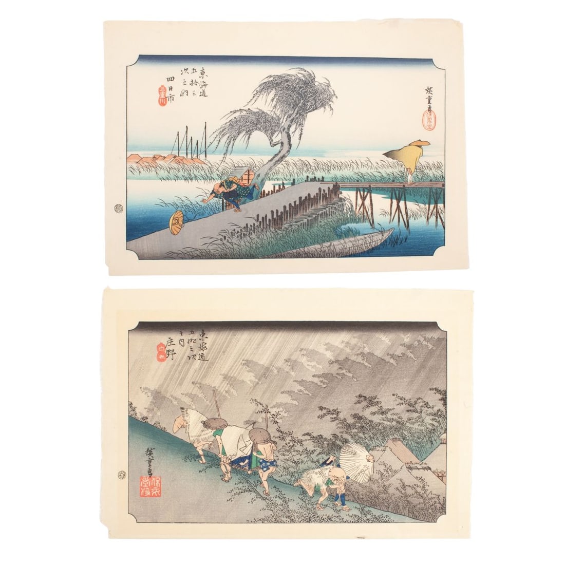 Two Japanese Woodblock Prints Aft. Hiroshige (1 of 6)