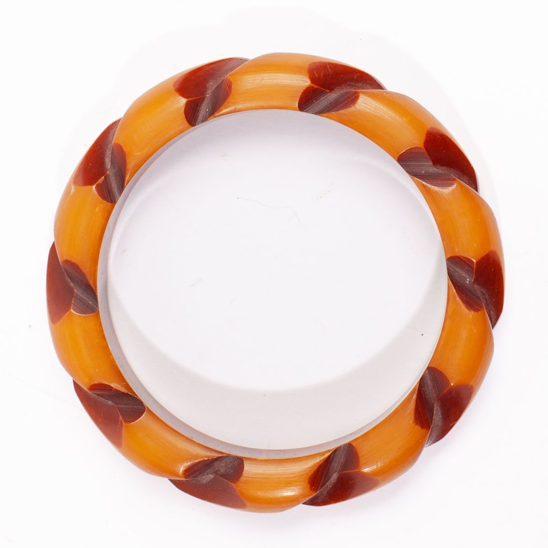 Vintage Orange & Red Bakelite Bangle Bracelet (1 of 4)