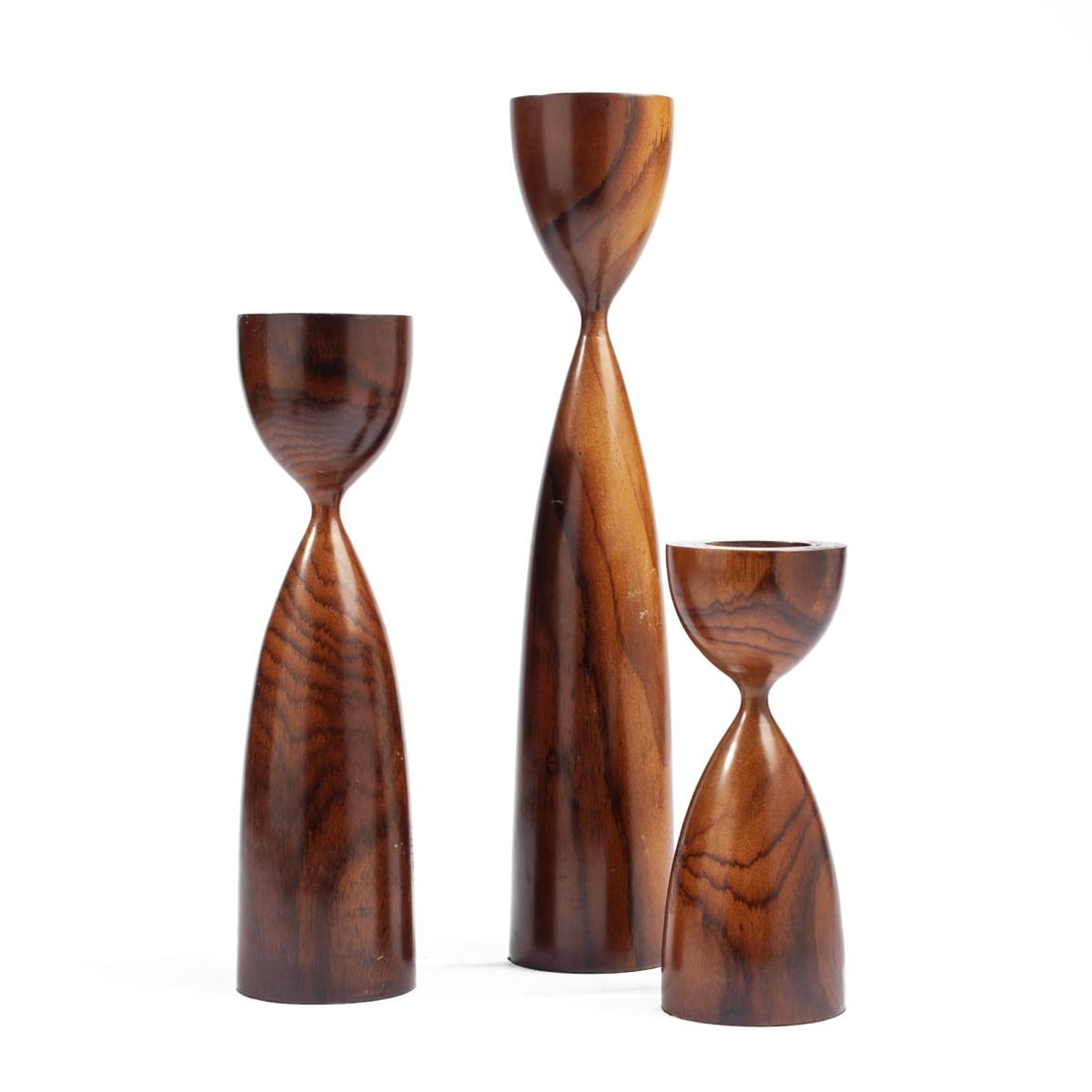 Three Danish Style Wood Candlesticks (1 of 5)