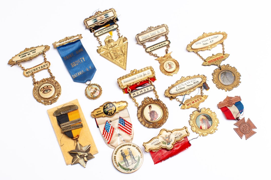 Group of 11 Antique Fraternal Medals (1 of 9)