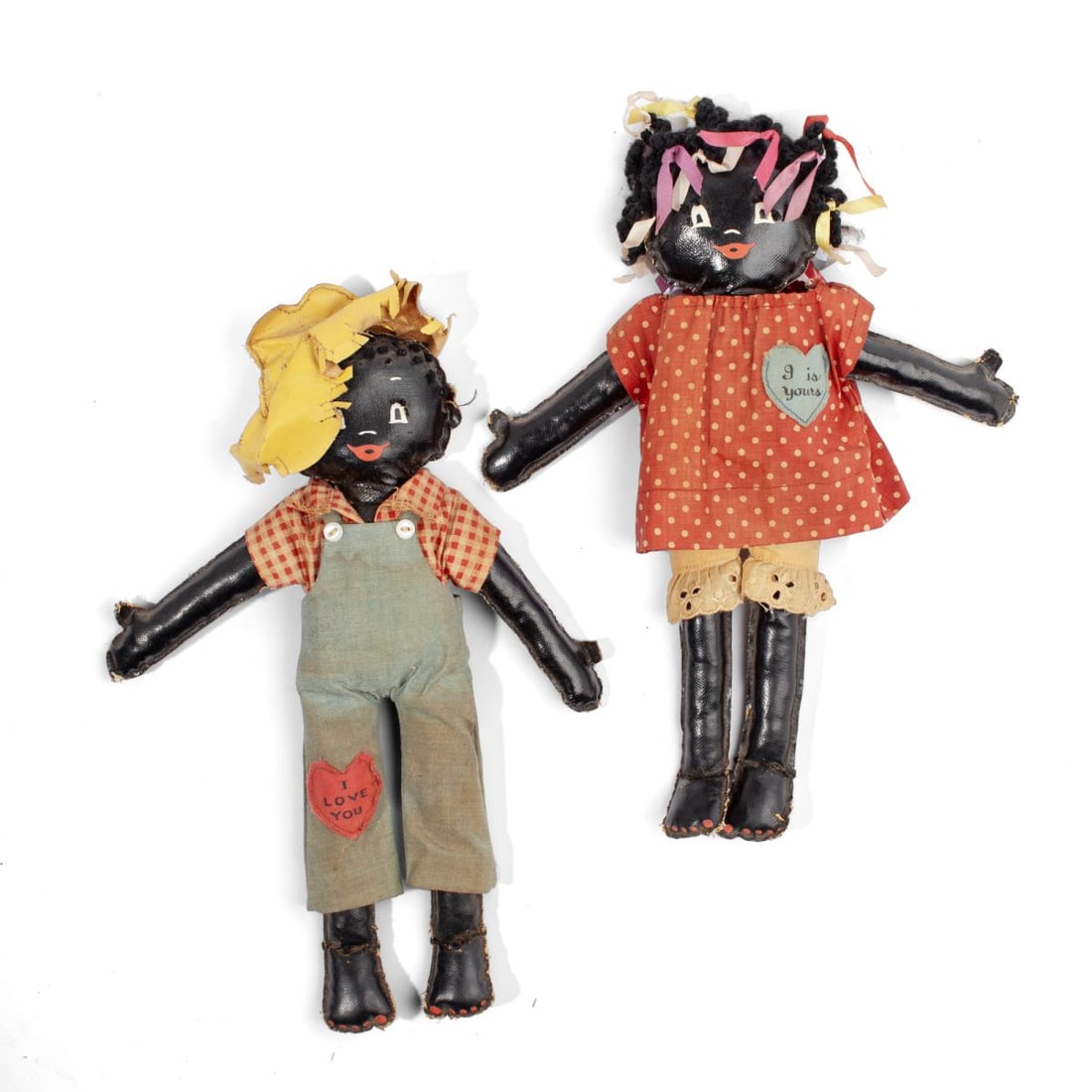 Black Americana Folk Art Boy & Girl Rag Dolls (1 of 5)