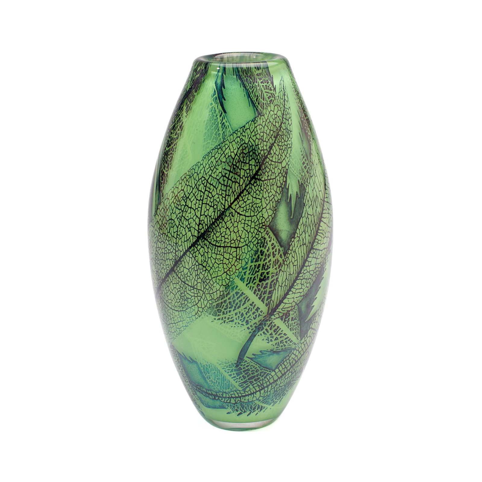 Peter Houk Art Glass Graal Leaf Vase, 1998 (1 of 4)
