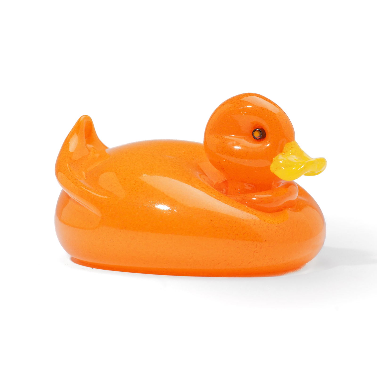 Ryan Blythe (WA) "Ducky" Art Glass Sculpture: Ryan Blythe (Washington) "Ducky" Art Glass Sculpture. Unsigned. Measures 3x5x4". Excellent condition. Collection of Marge Levy (1943-2025), former director of the Pilchuck Glass School.