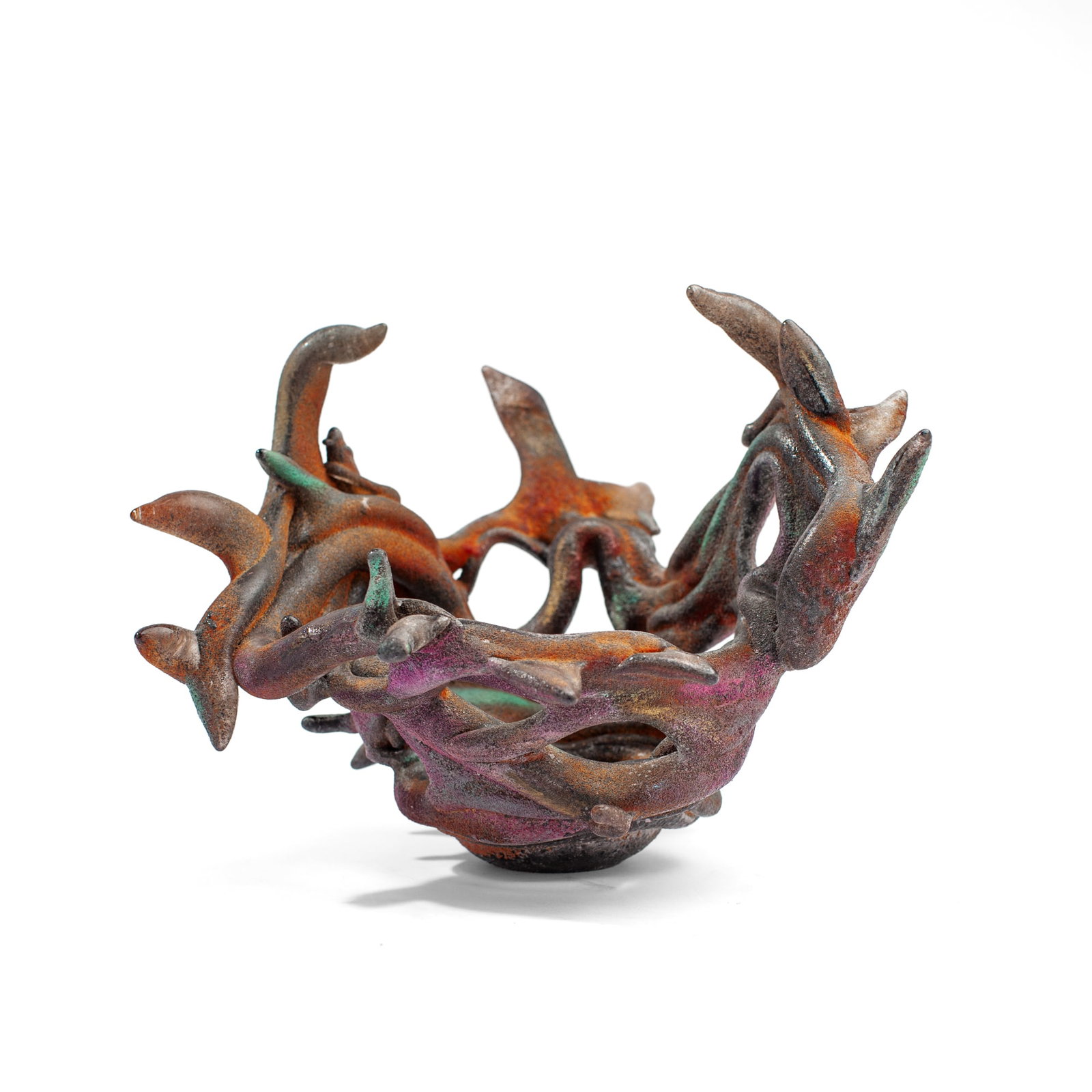Laura Donefer "Thorn" Art Glass Bowl (1 of 4)