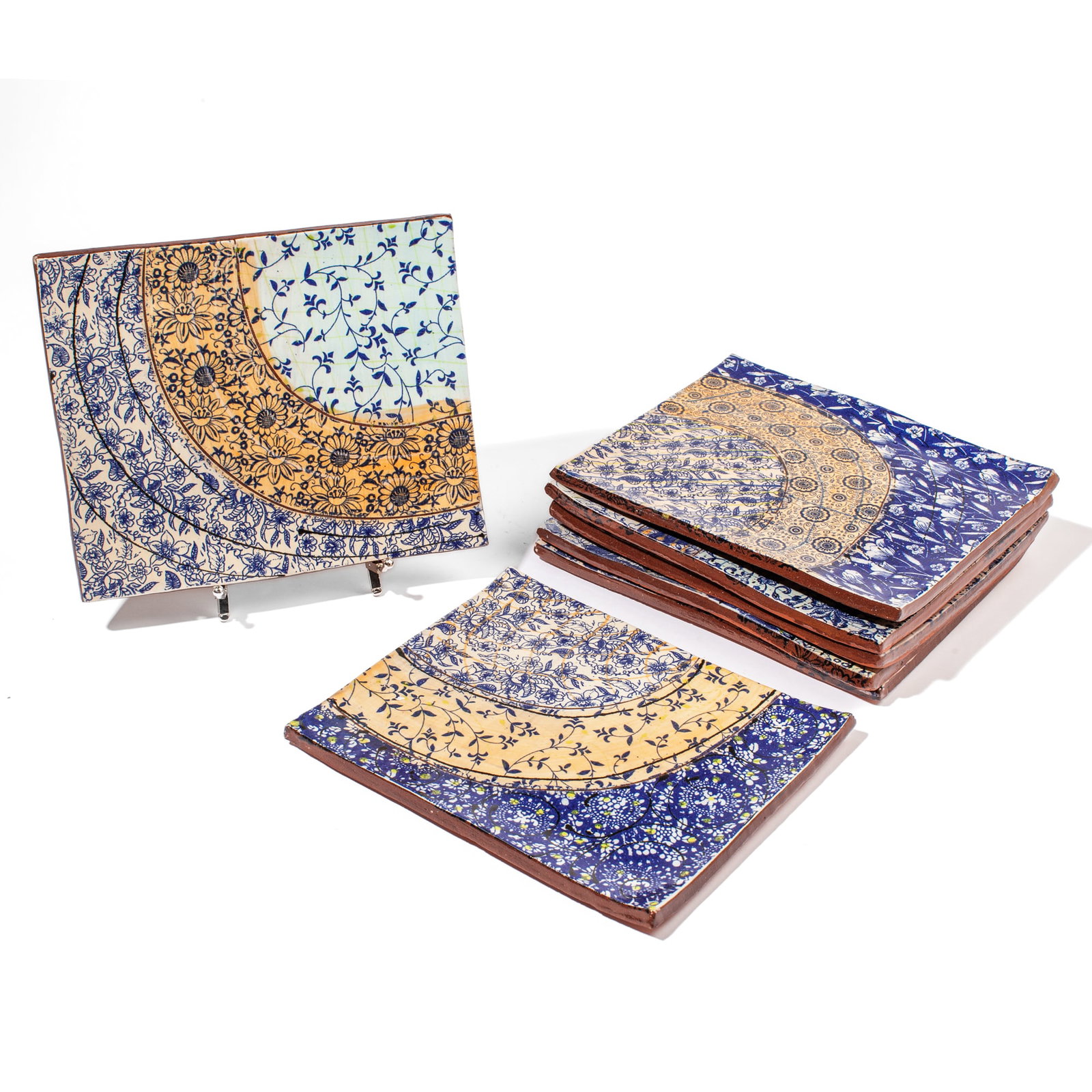 Marge Levy (WA) Set of 7 Blue Dinner Plates (1 of 2)