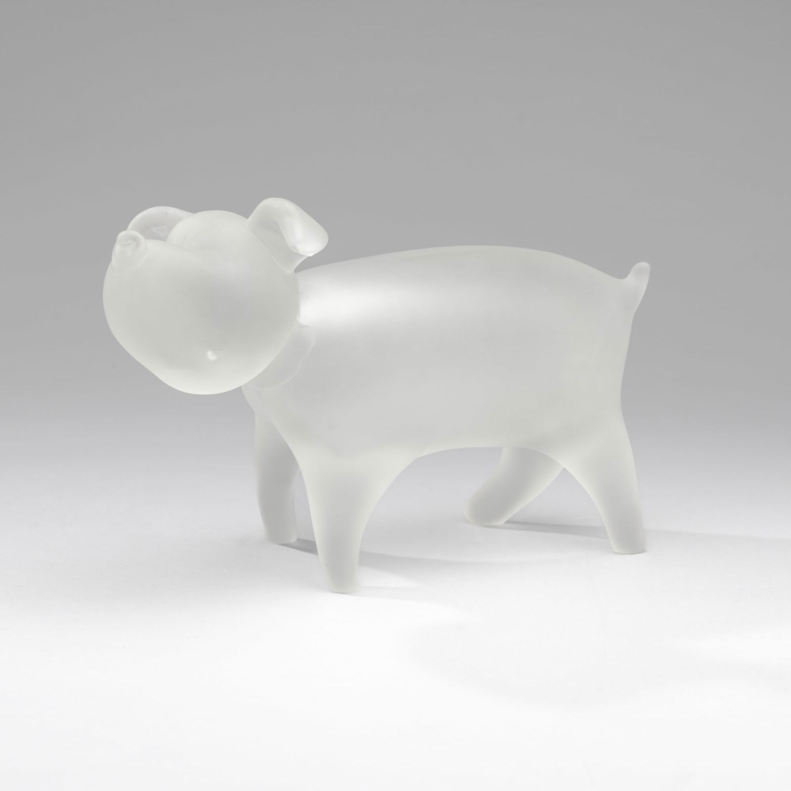 Frosted Art Glass Dog Sculpture (1 of 5)