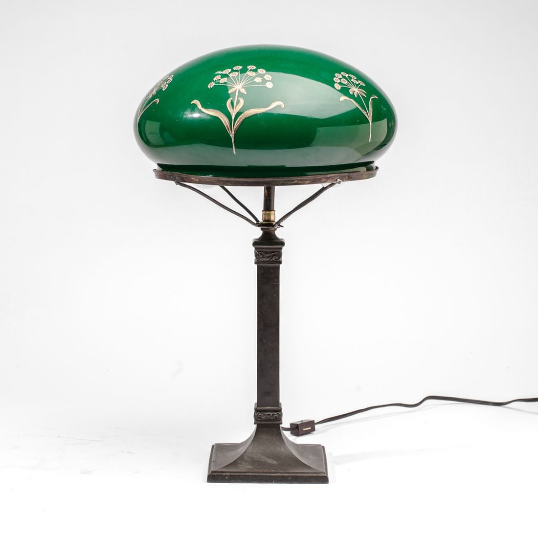 Banker's Desk Lamp / Cased Green Mushroom Shade (1 of 4)