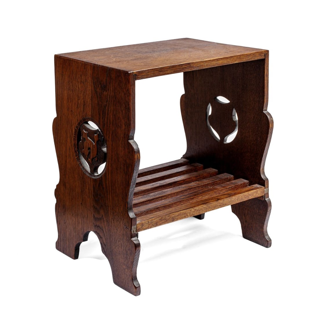 Antique Carved Oak Bench (1 of 6)