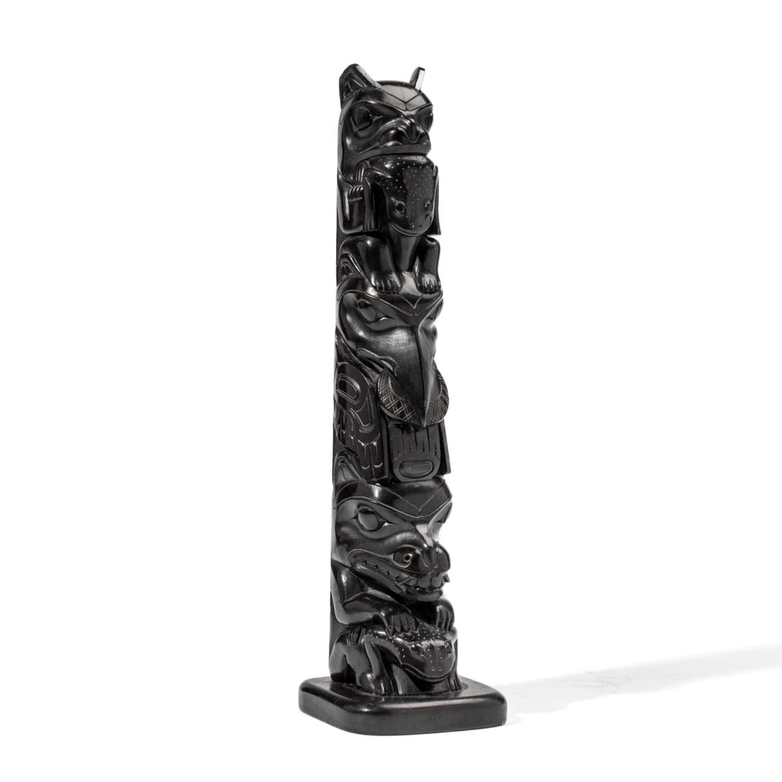 Haida Northwest Coast Argillite Model Totem Pole (1 of 3)