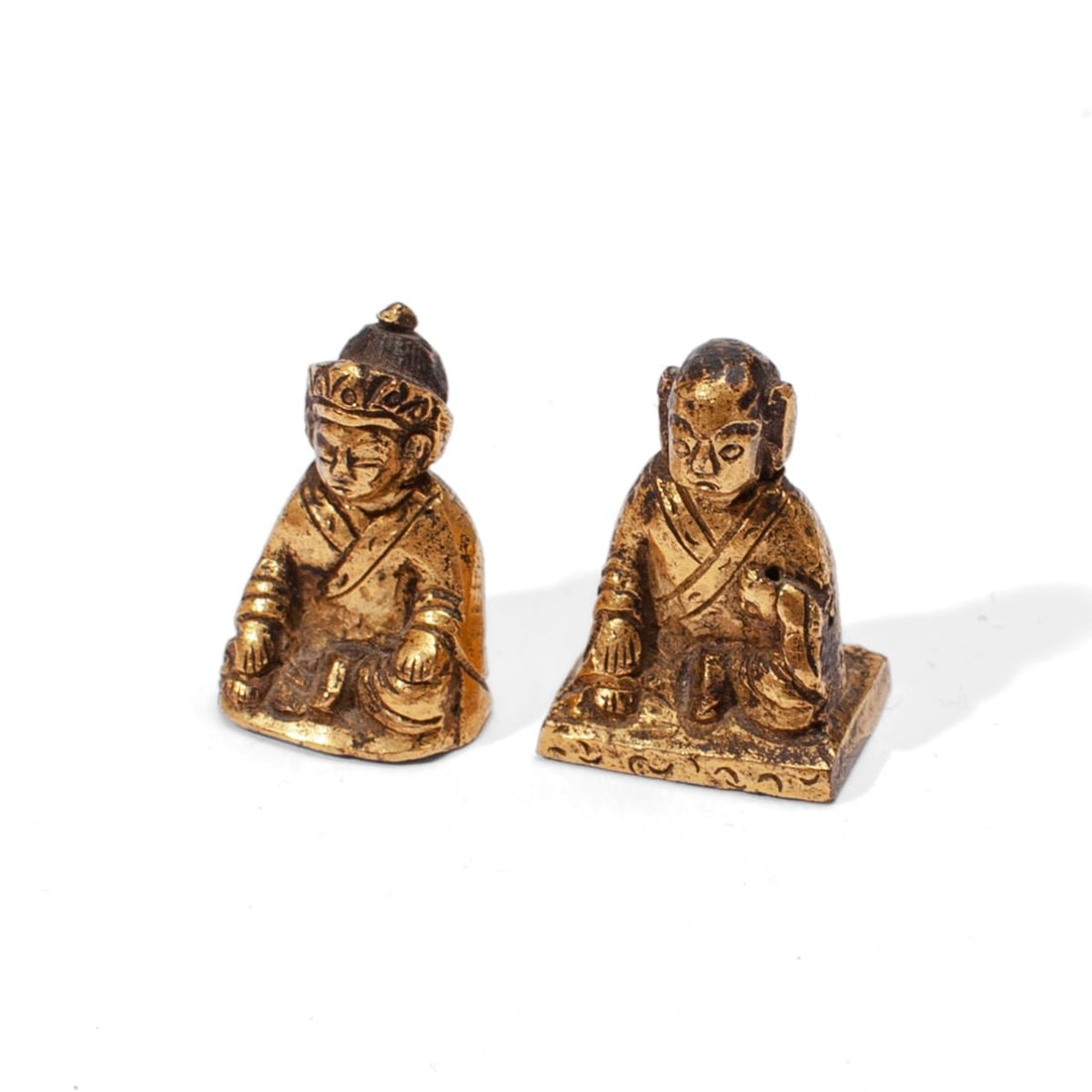 Two Antique Chinese Miniature Gilt Bronze Figures (1 of 4)