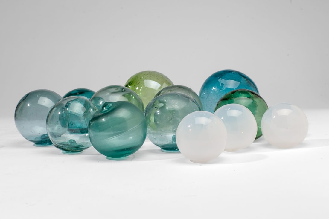 Group of 13 Japanese Glass Fishing Floats (1 of 5)