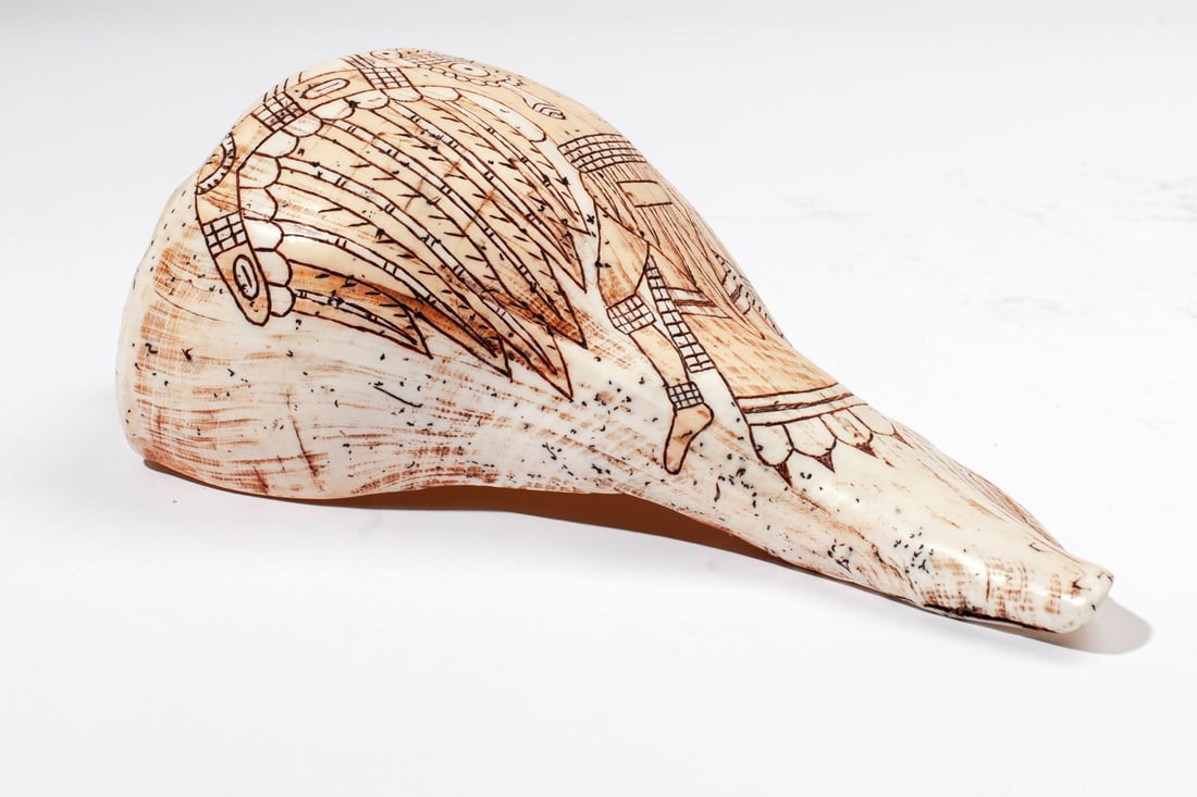 Dan Townsend Cherokee Carved Conch Shell - 2