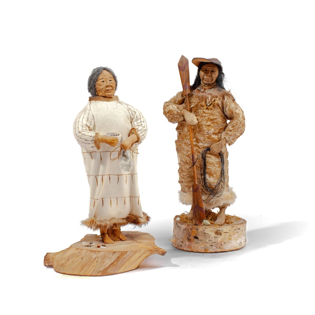 Inuit Hunter & Woman Clay Dolls by Linda Duran (1 of 5)