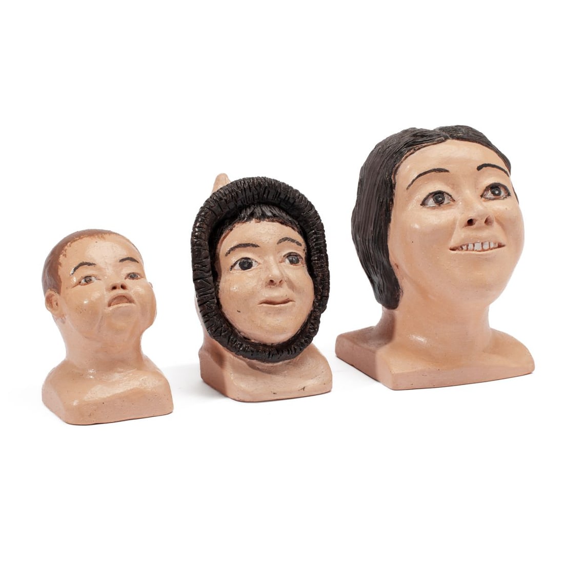 Art Pottery Inuit Style Figural Busts (1 of 6)