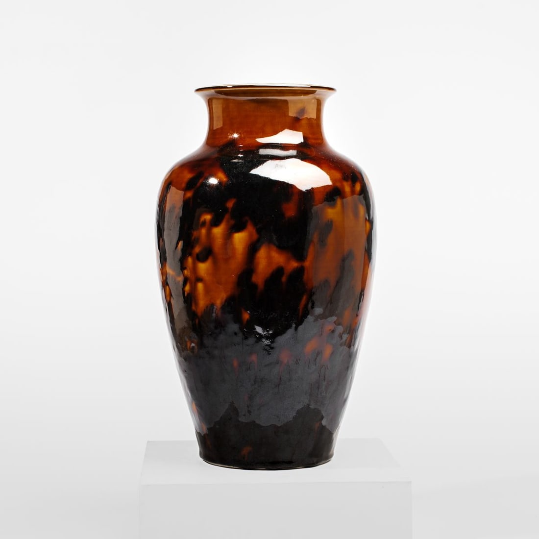 Tortoiseshell Glaze Vase Marked Kiyomizu Rokubei V (1 of 5)