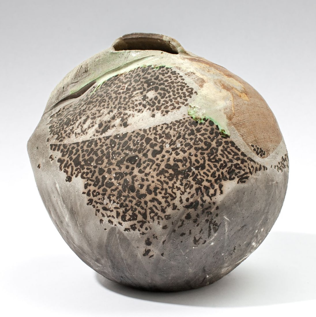 Large Brutalist Raku Pottery Sculpture Vase 12" (1 of 5)