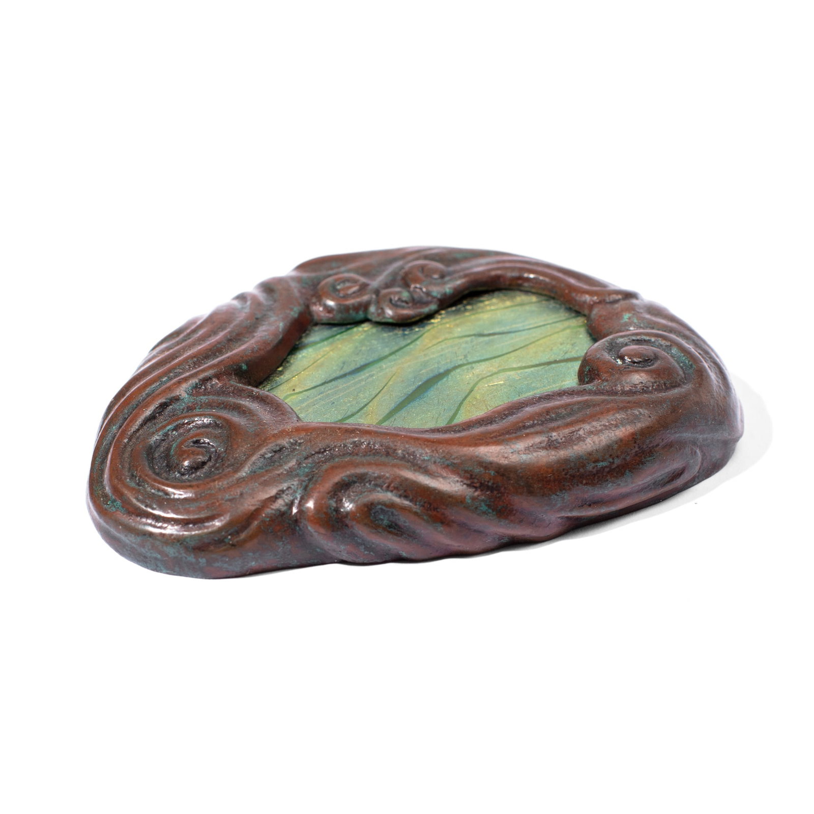 Tiffany Studios Bronze & Glass "Wave" Paperweight (1 of 3)