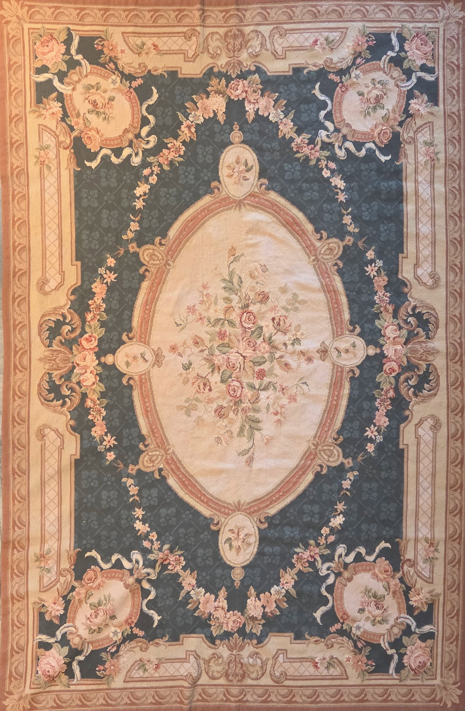 Vintage French Rococo Aubusson Rug 5' 2" x 7' 9" (1 of 5)