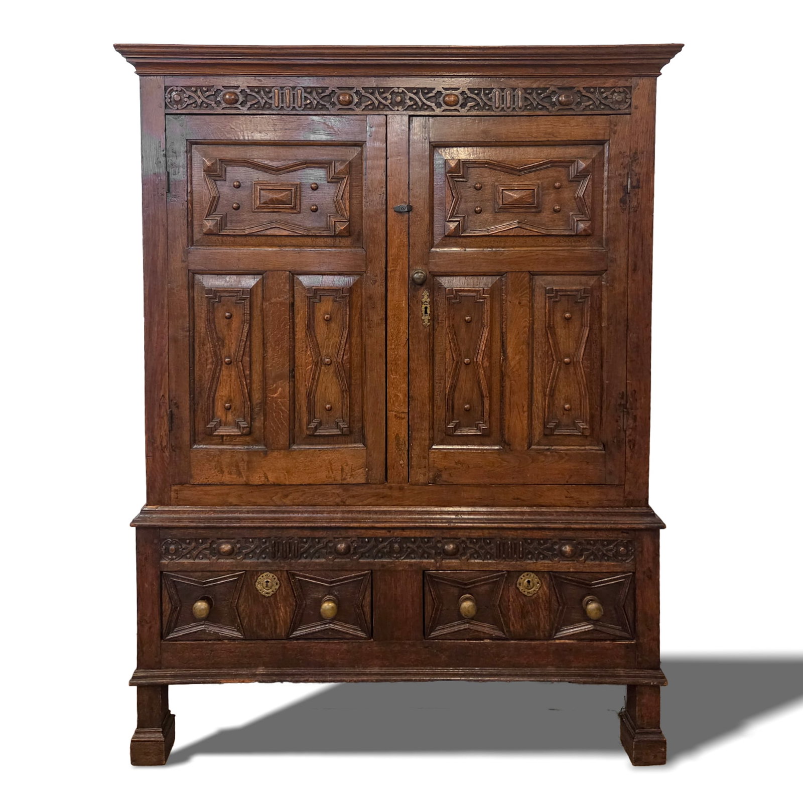 Antique English Jacobean Clothes Press (1 of 4)