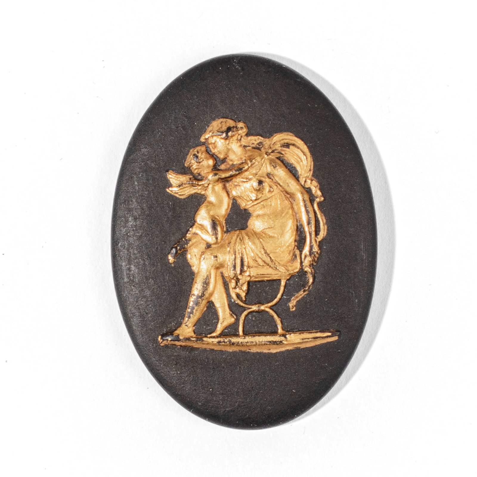 Wedgwood Black Basalt Gilt Cameo (1 of 2)