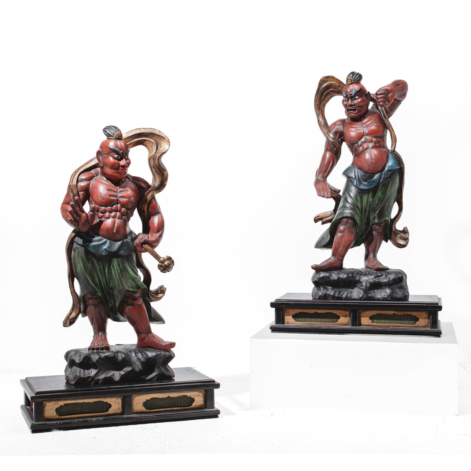 Large Pair of Japanese Temple Guardian Figures (1 of 5)