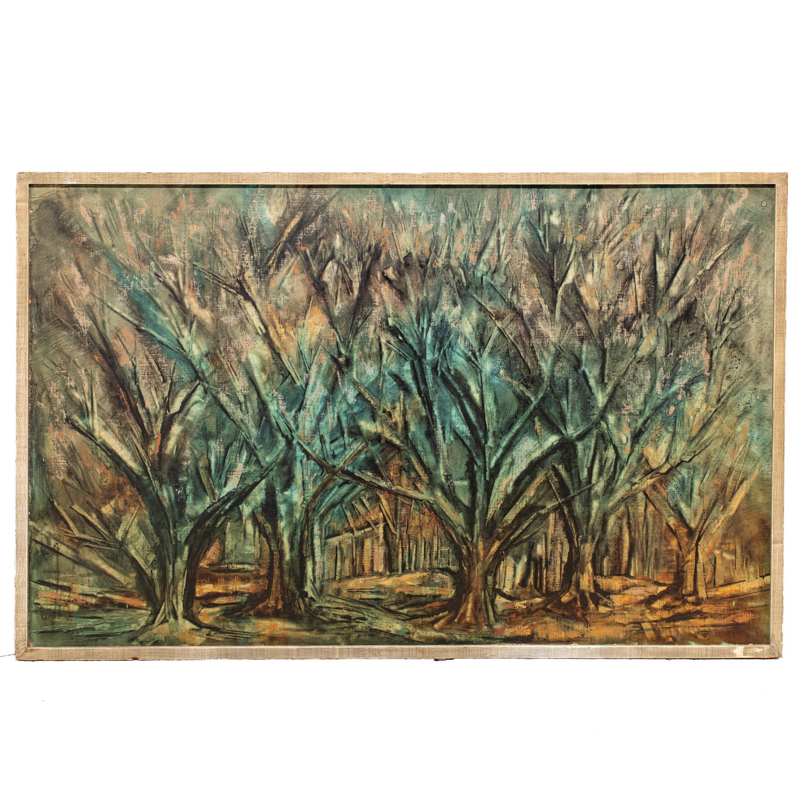 Paul James Gunn Forest Scene Oil on Paper (1 of 6)