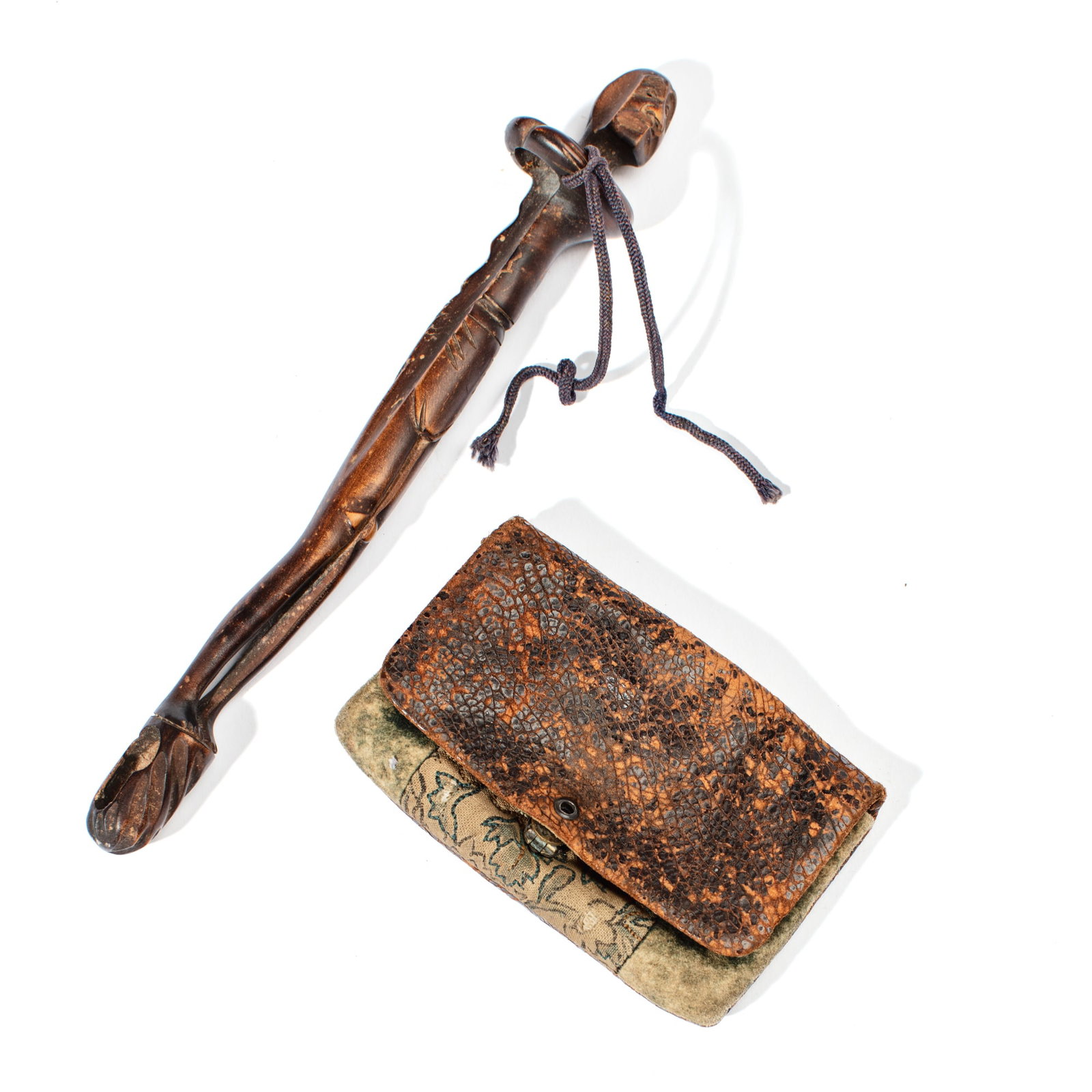 Antique Japanese Wood Sagemono Pipe Holder (1 of 4)