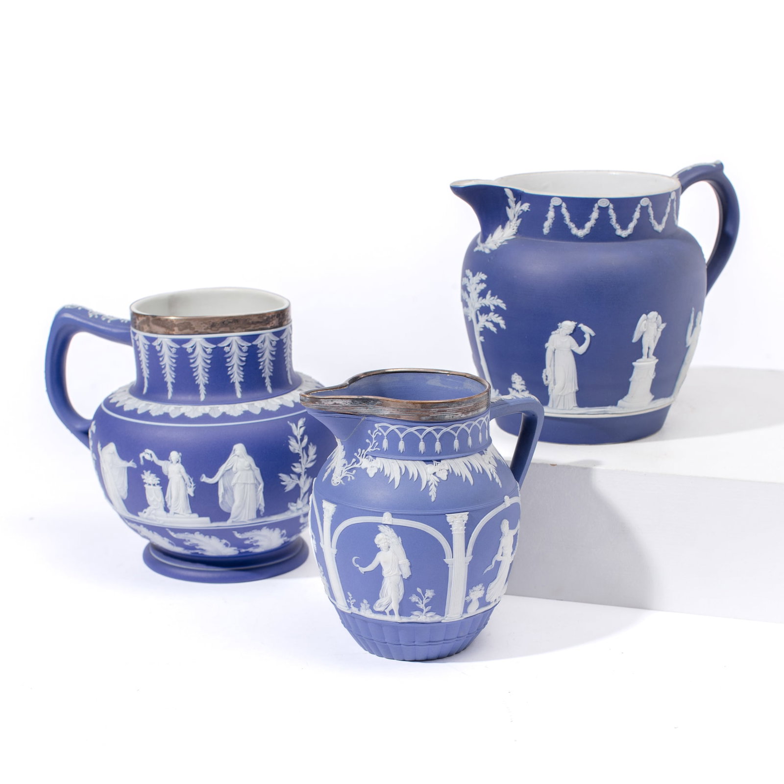 Three Wedgwood & Adams Jasperware Jug & Pitchers (1 of 7)