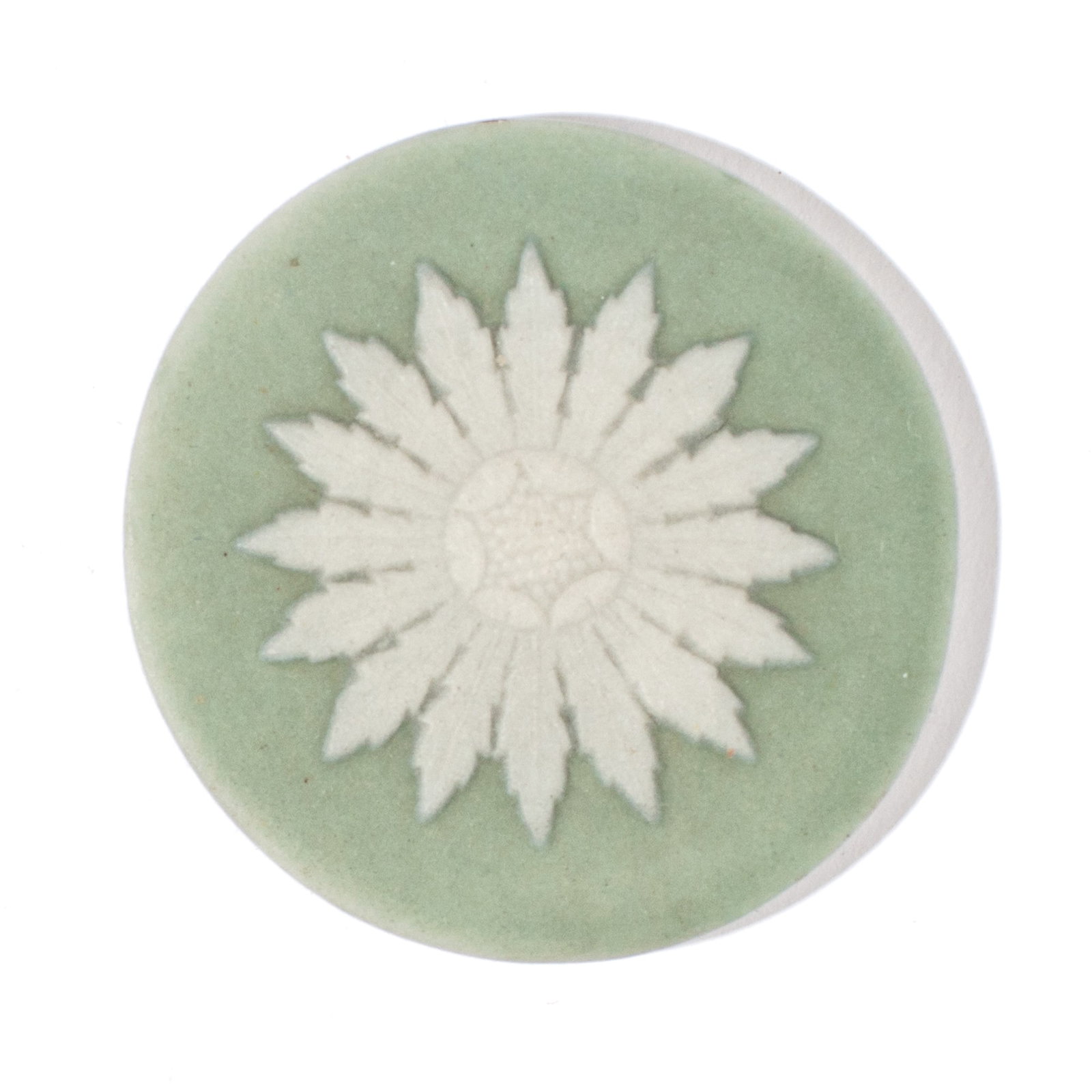Wedgwood Green Jasperware "Daisy" Medallion (1 of 2)