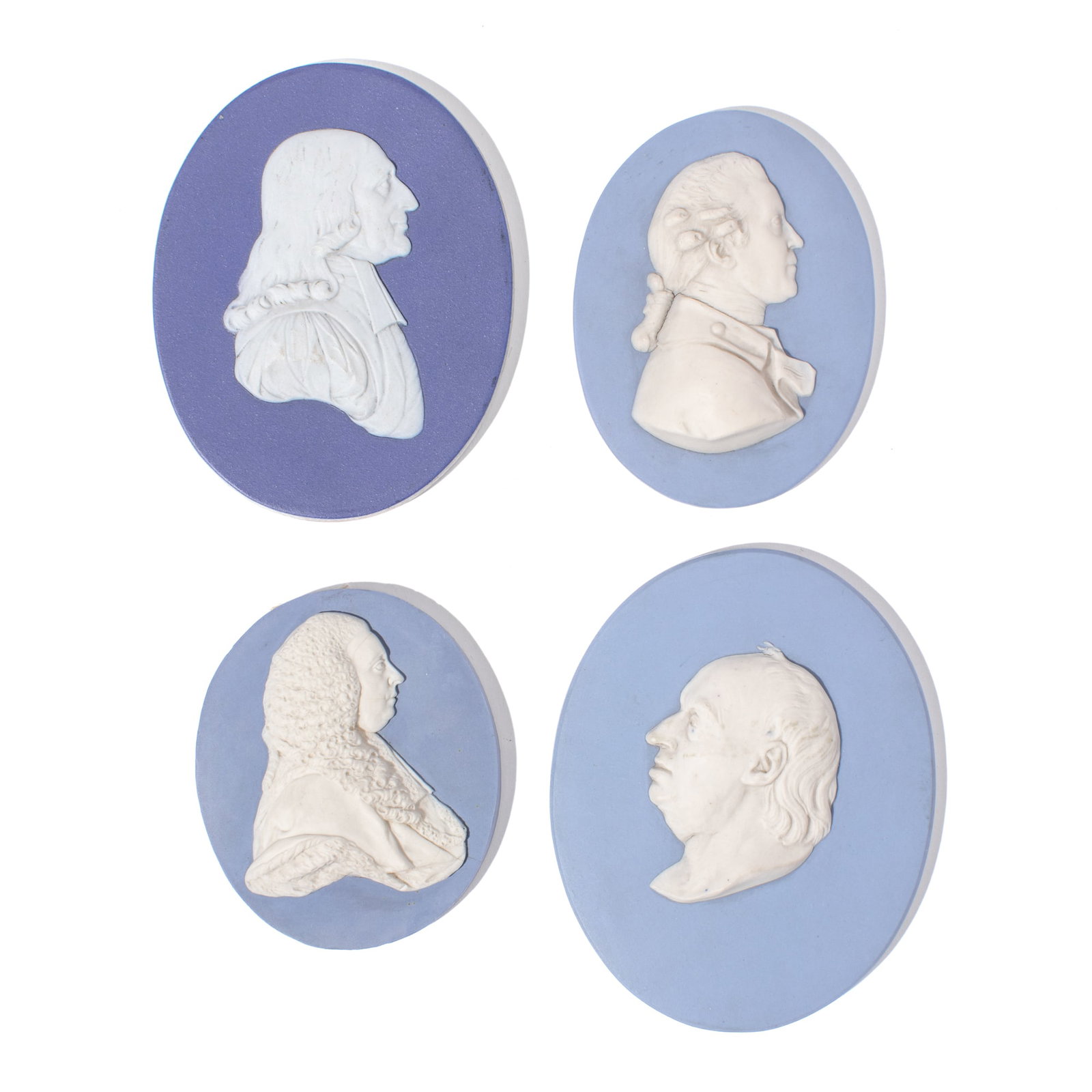 Four Wedgwood Blue Jasper Portrait Medallions (1 of 2)