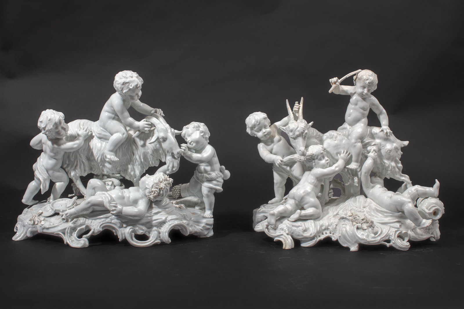 Pair of Capodimonte Blanc de Chine Porcelain Group (1 of 10)