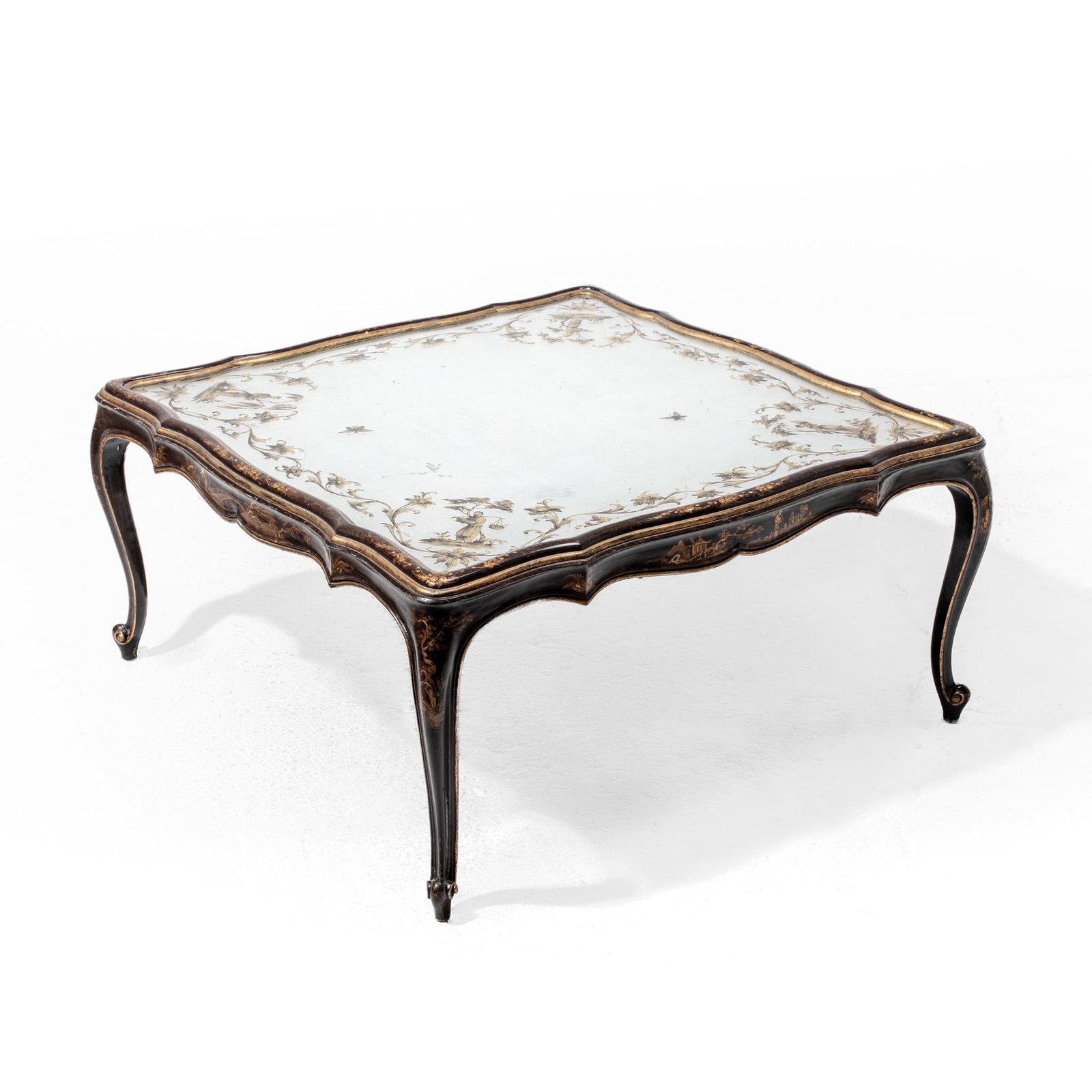 Continental Rococo Style Lacquer & Silver Table (1 of 7)