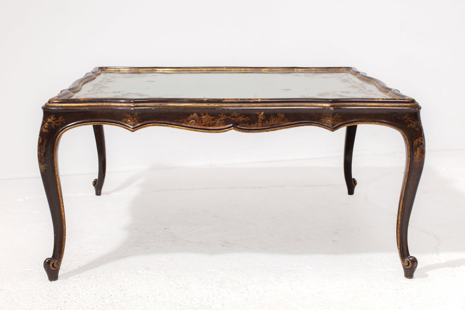 Continental Rococo Style Lacquer & Silver Table - 2