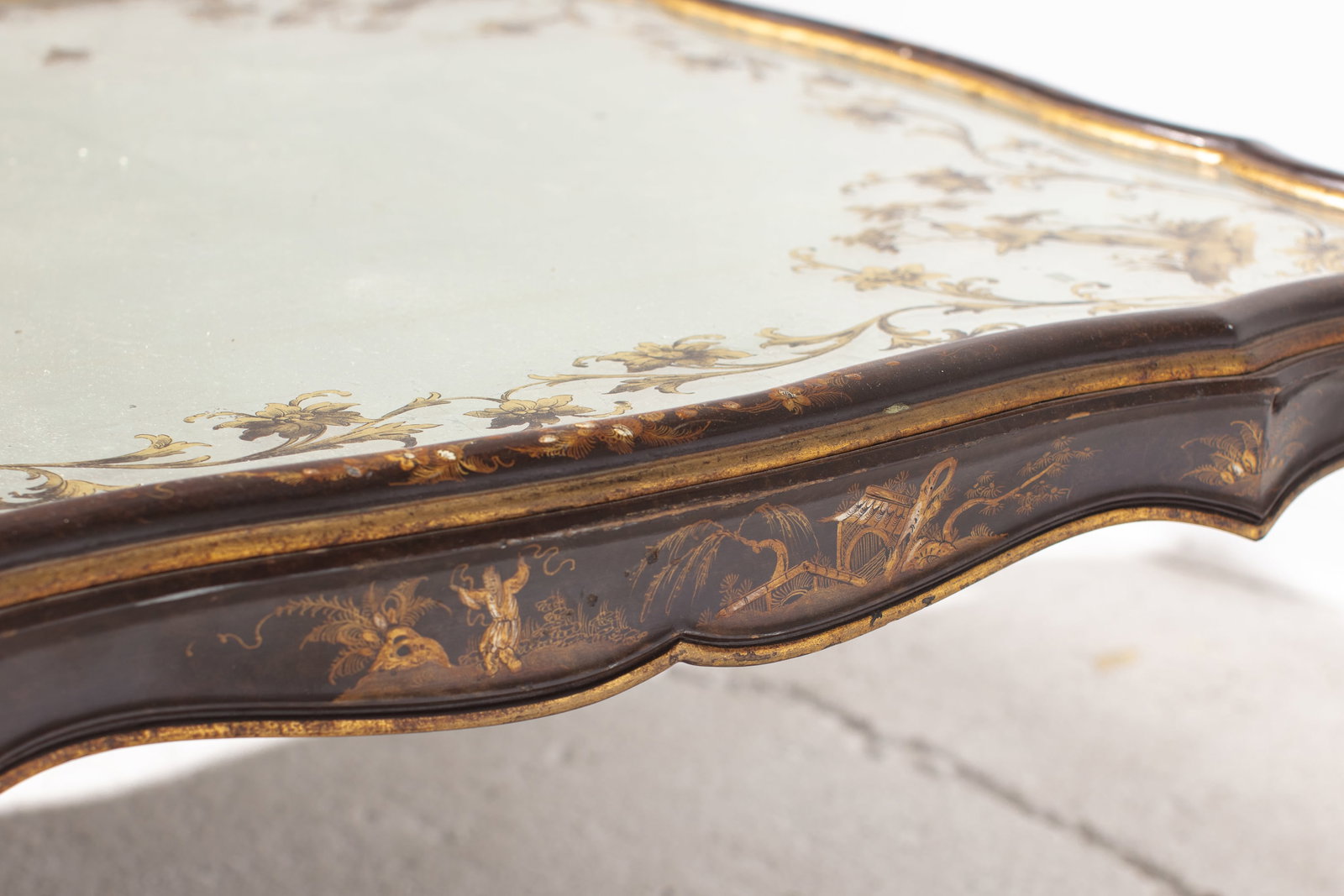 Continental Rococo Style Lacquer & Silver Table - 3