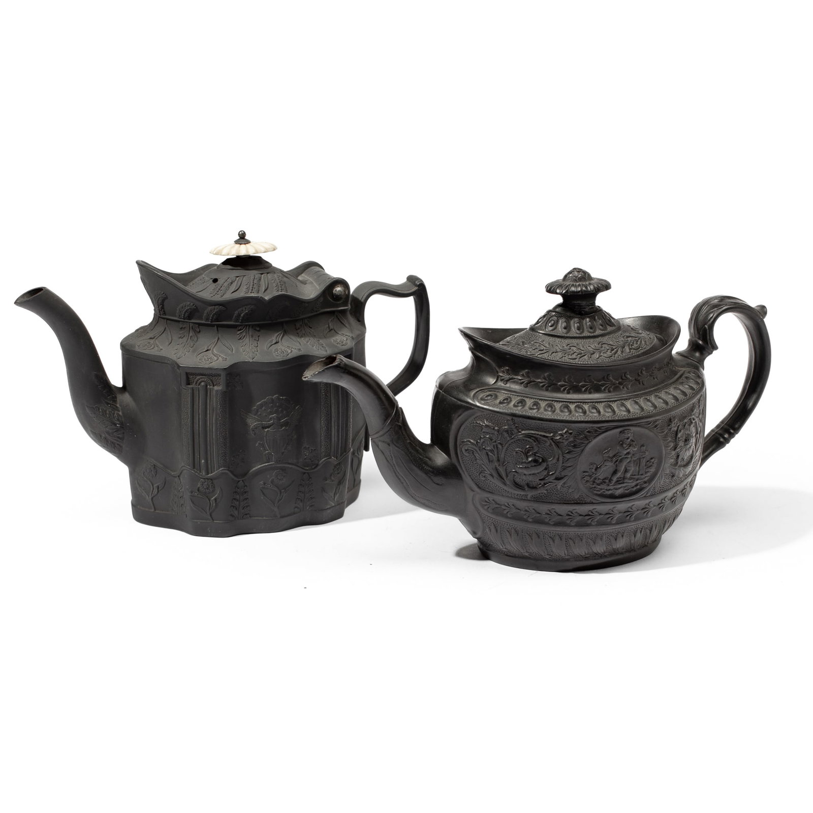 Two Black Basalt Teapots / American Eagle (1 of 6)