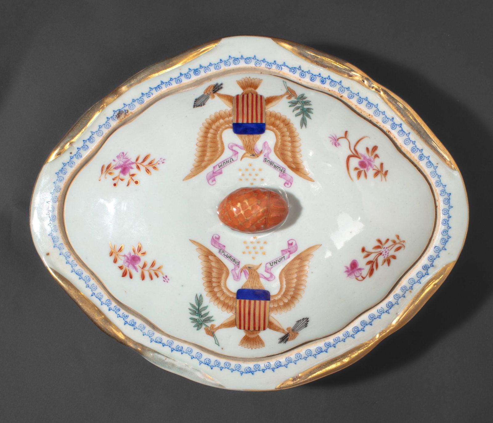 Chinese Export Armorial Porcelain Eagle Server - 2