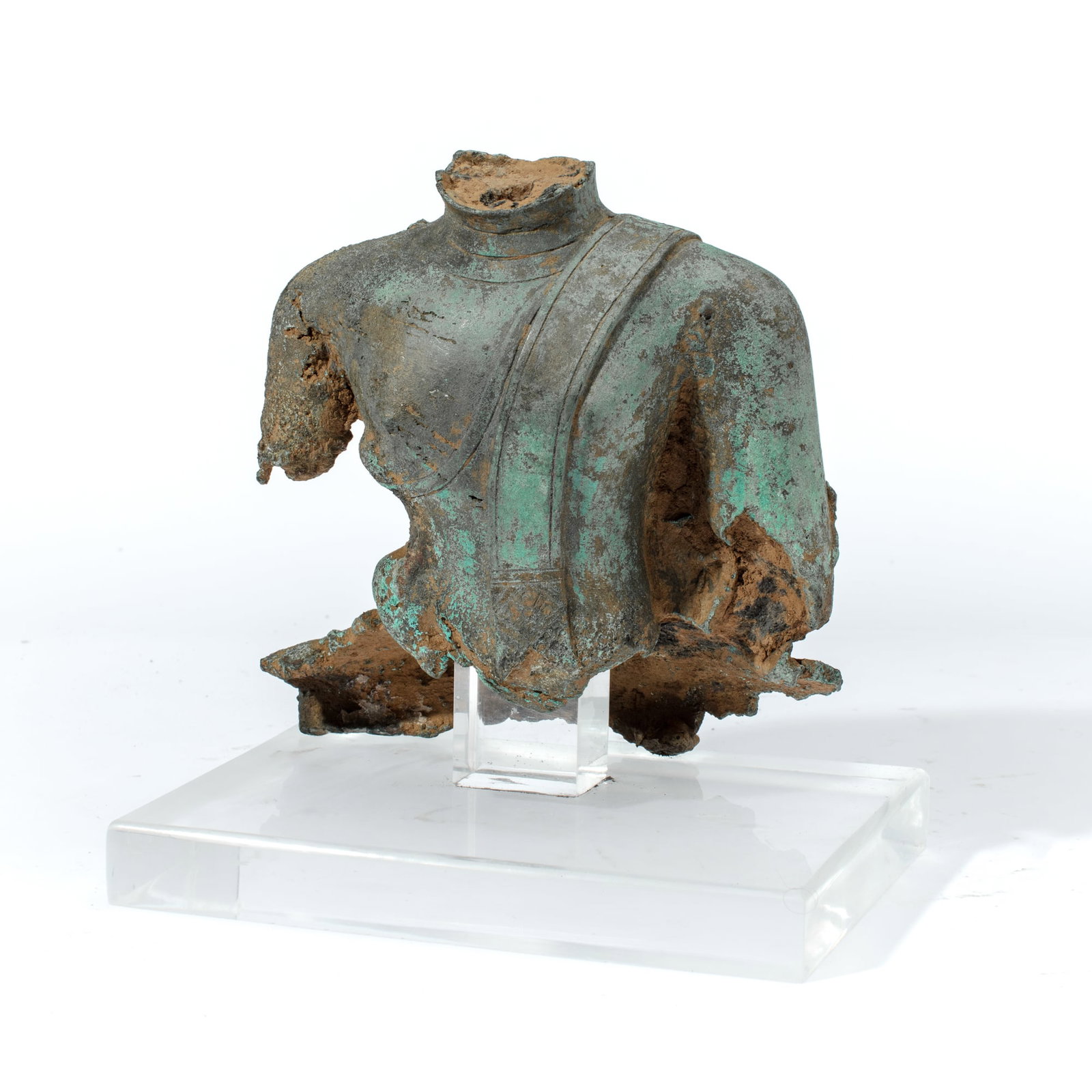 Antique Thai Chiang Sen Bronze Buddha Torso (1 of 5)